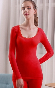 SZ60047-5 Womens Long Thermal Underwear Fleece Lined Winter Base Layering Set